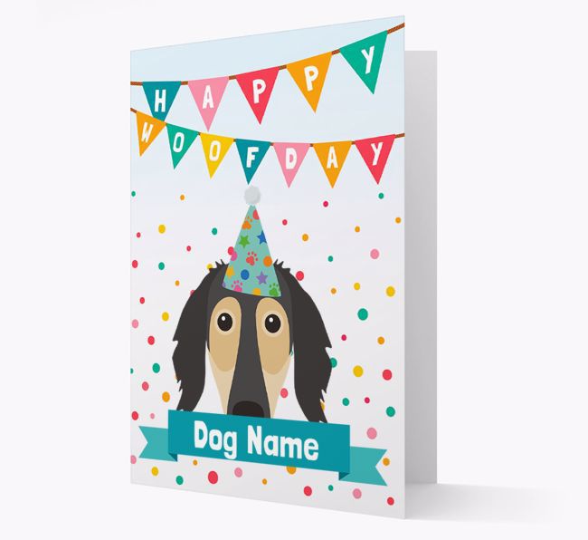 Personalised Card 'Happy Woofday {dogsName}' with {breedCommonName} Icon